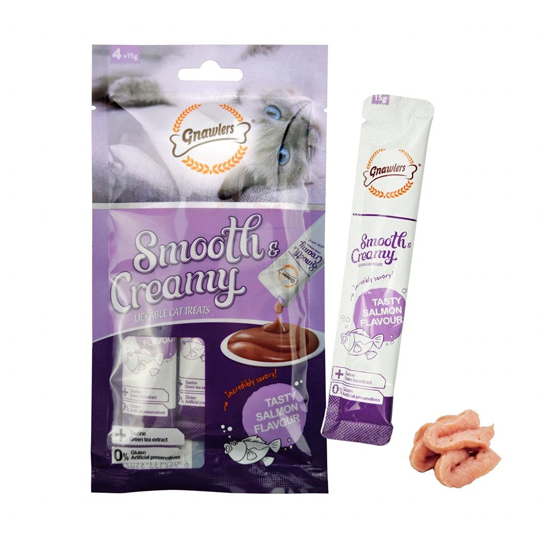 GNAWLERS CREAMY TREATS SALMON 60GM