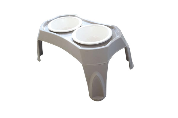 M PETS COMBI BOWL SMALL 2X350ML BEIGE AND WHITE