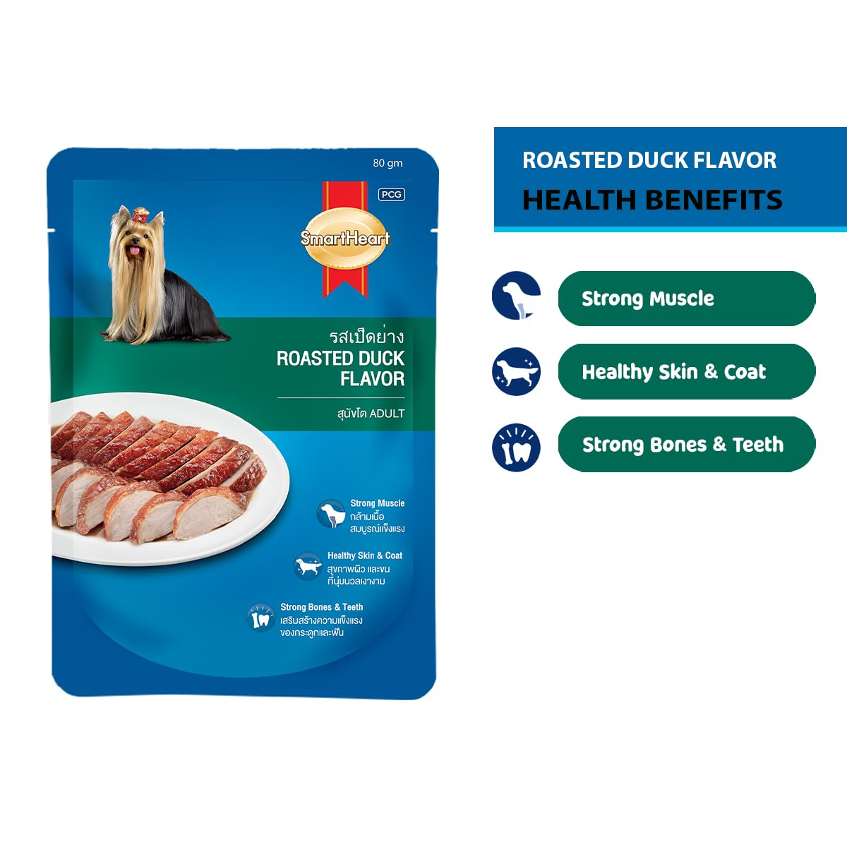 SMARTHEART POUCH ROASTED DUCK FLAVOUR 80GM