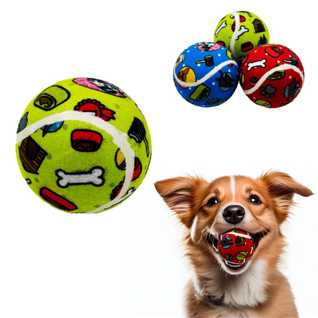 TENNIS BALLS DIA 6CM DOG TOY