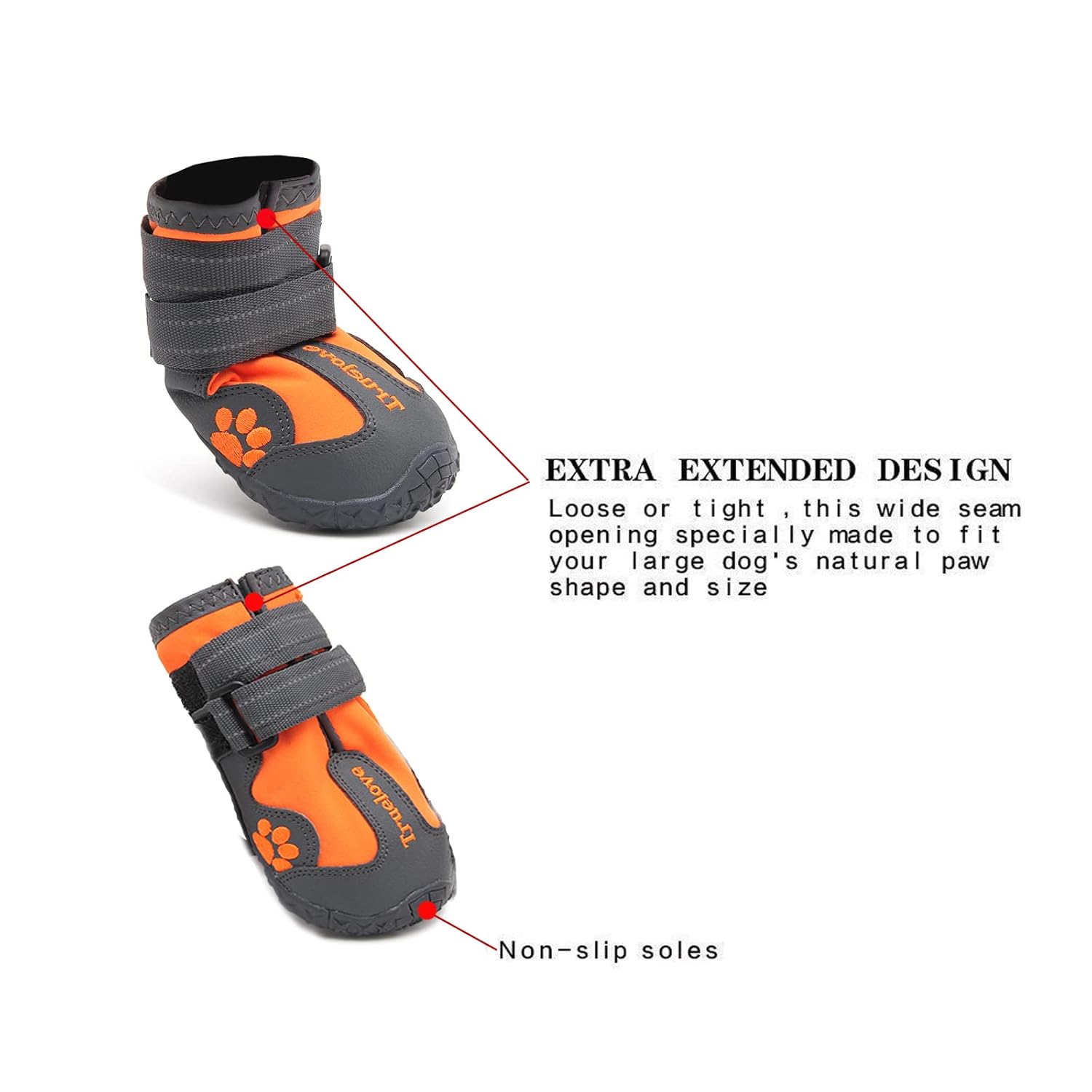 TRUELOVE PET BOOTS SIZE 5 ORANGE