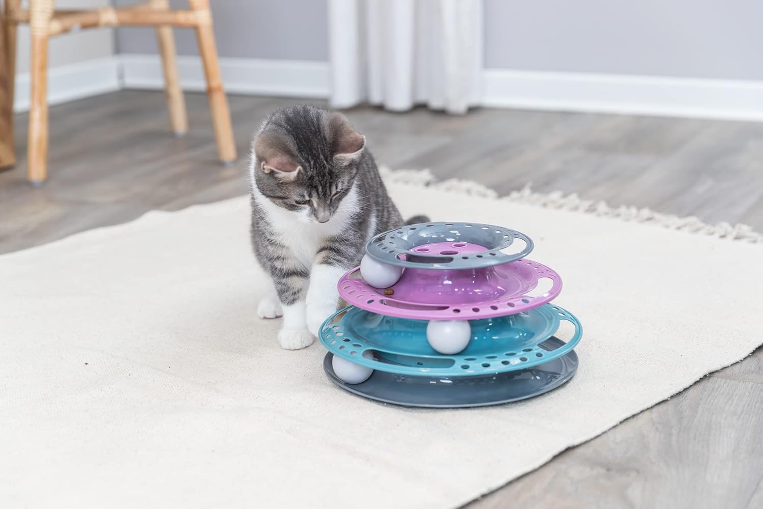 CAT CIRCLE TOWER CATCH THE BALLS 25X13 CM HEIGHT 13 CM