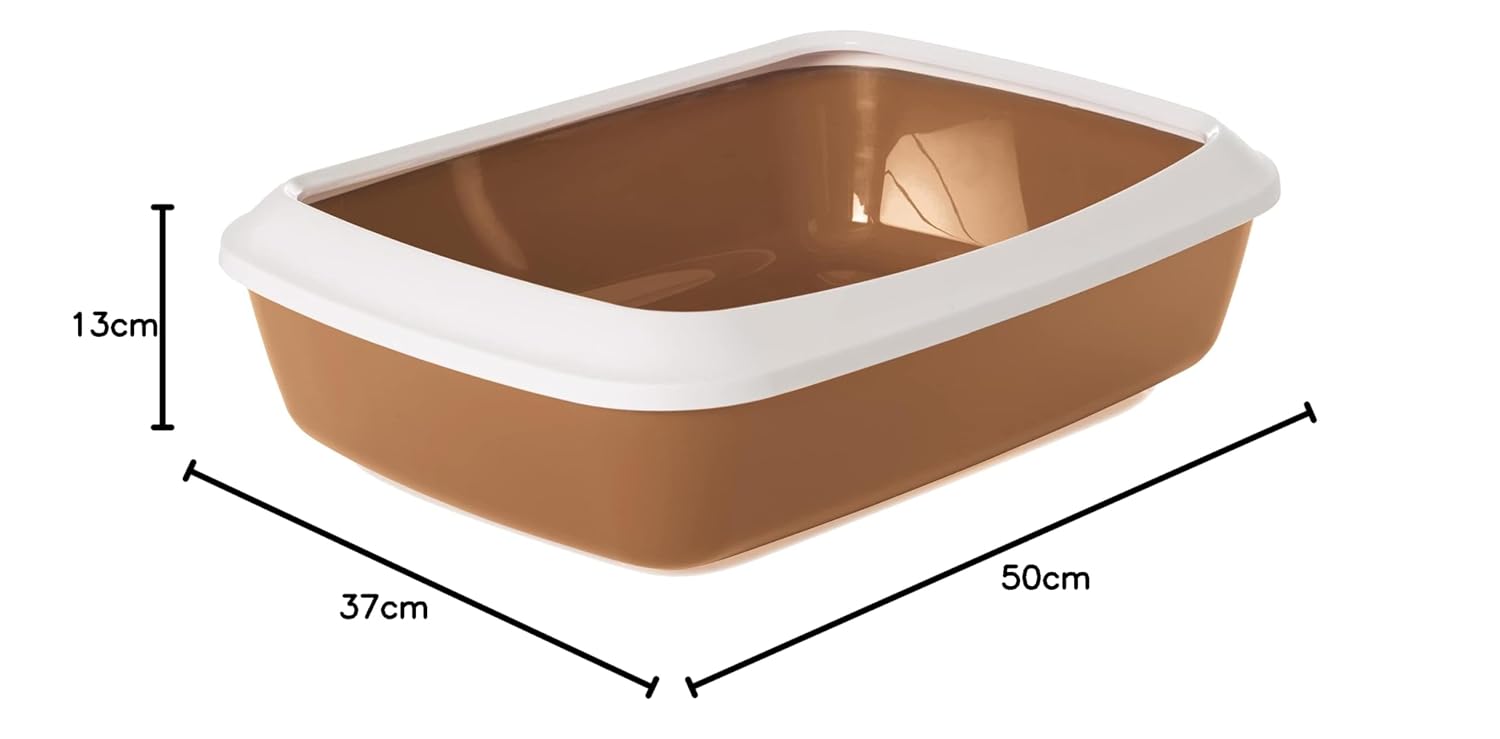IRIZ CAT LITTER TRAY PLUS RIM NORDIC BROWN 20 INCH