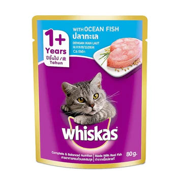 WHISKAS ADULT OCEAN FISH POUCH 80G