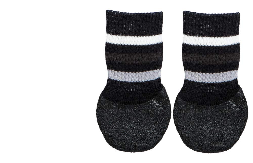 DOG SOCKS NON SLIP WITH ALL ROUND RUBBER COATING XS S 2 PCS BLACK