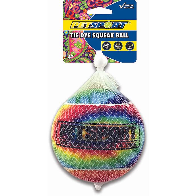 TIE DYE SQUEAK BALL 4 INCH PACK OF 1