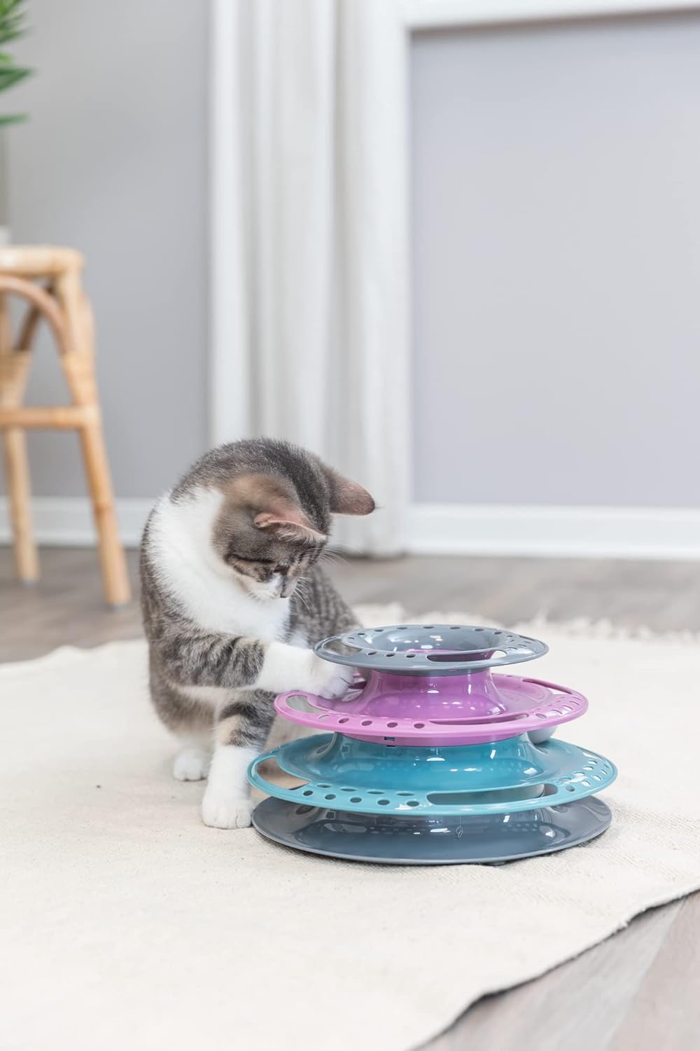 CAT CIRCLE TOWER CATCH THE BALLS 25X13 CM HEIGHT 13 CM