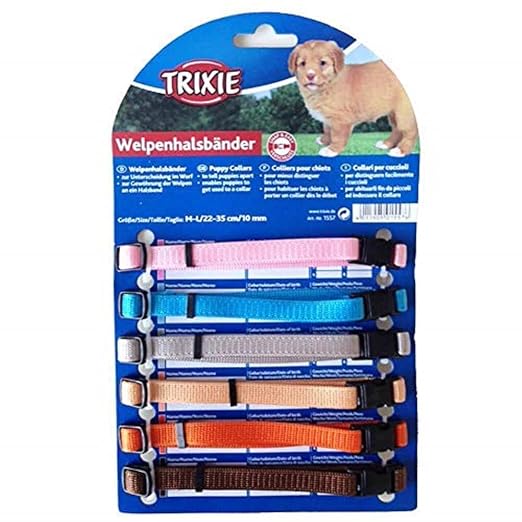 TRIXIE SET OF 6 PUPPY COLLARS LIGHT COLOURS