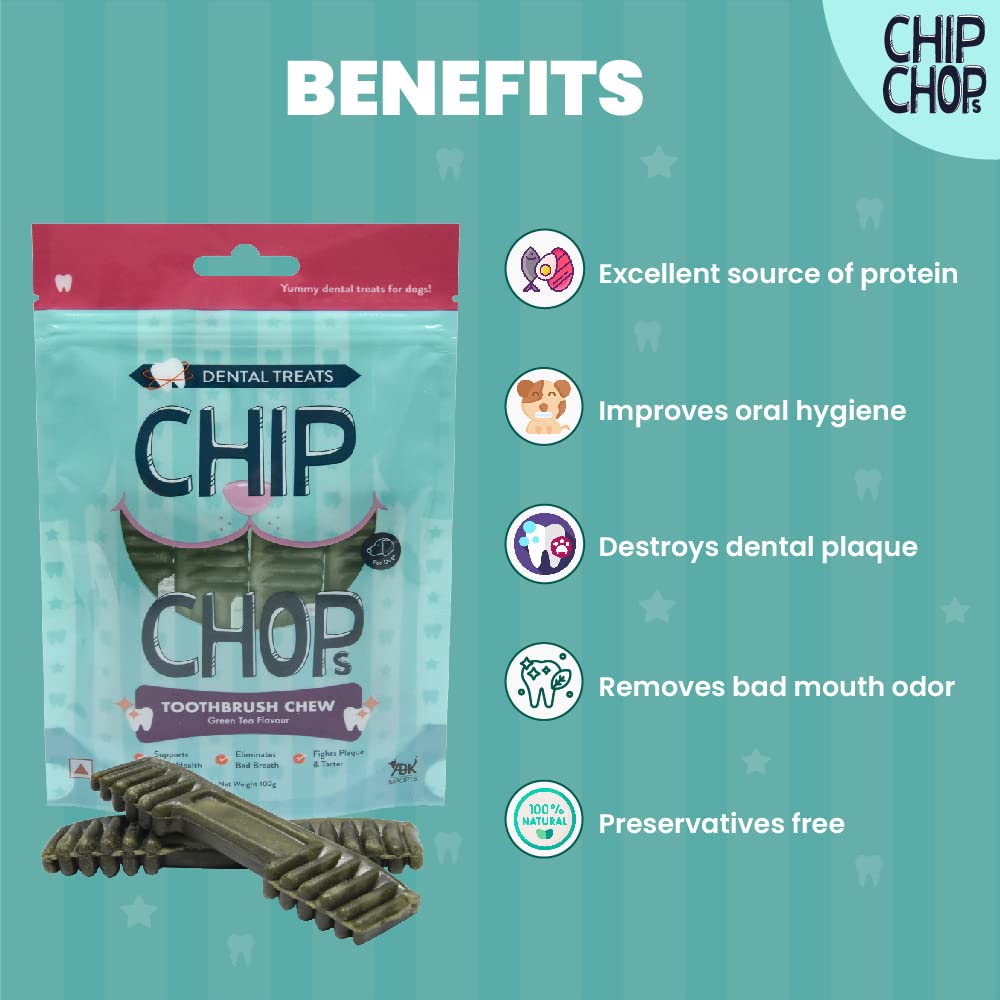 CHIP CHOPS TOOTHBRUSH CHEWGREEN TEA FLAVOR