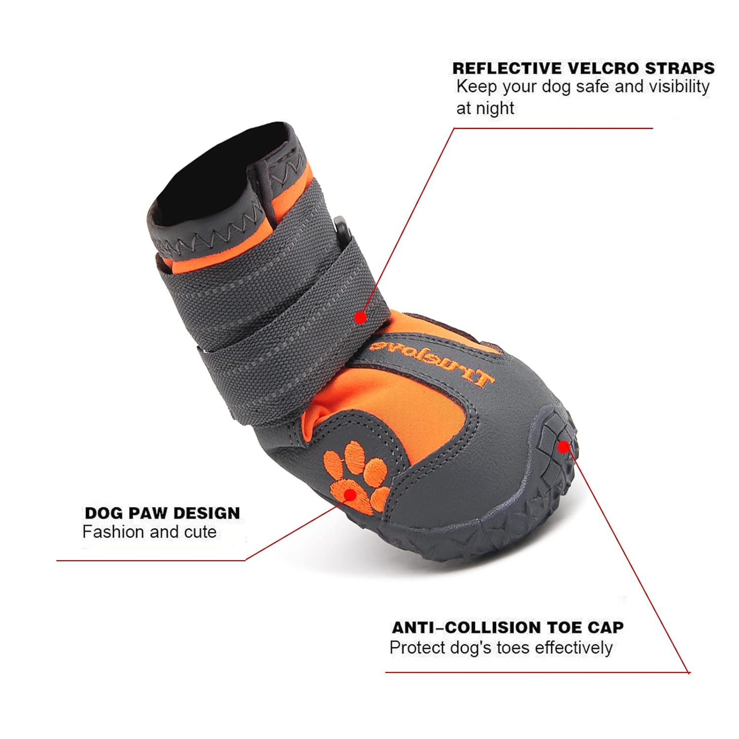 TRUELOVE PET BOOTS SIZE 5 ORANGE