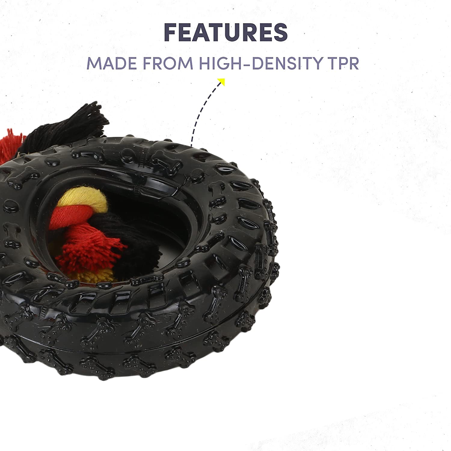 BASIL TOY TYRE WITH ROPE CHEW
