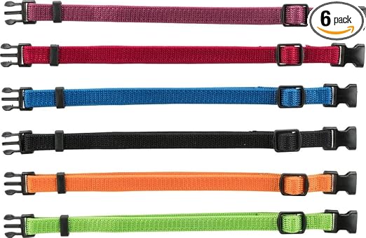 TRIXIE SET OF 6 PUPPY COLLARS DARK COLOURS