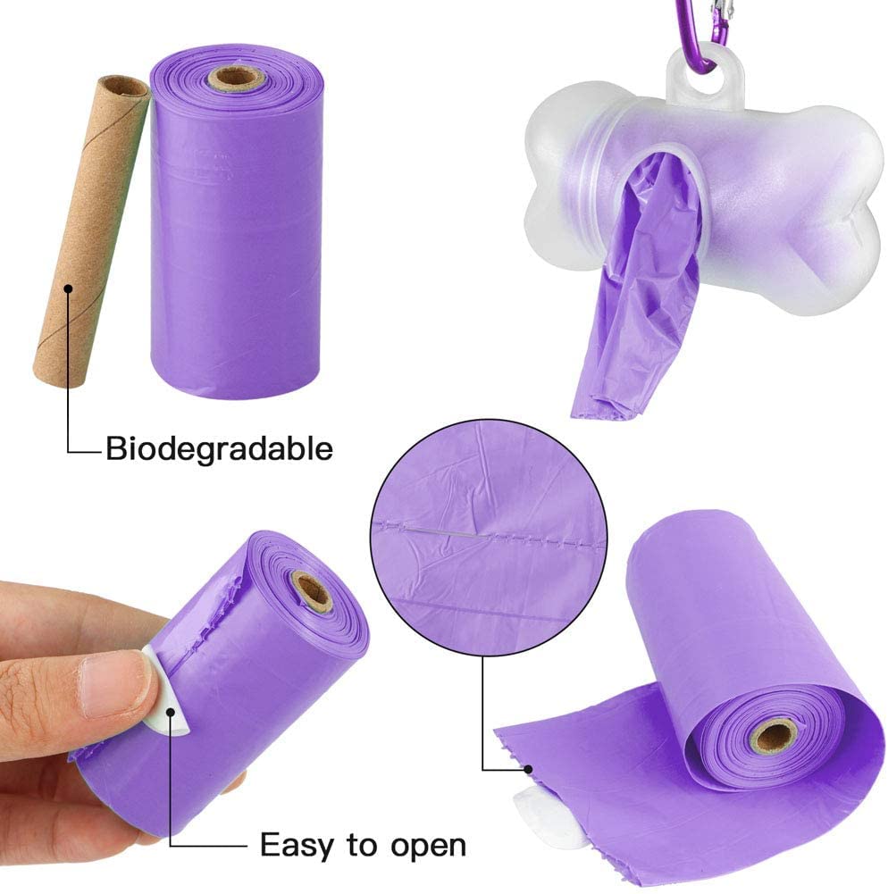 DOG POOP BAGS WITH LAVENDER SCENT 4 ROLLS OF 20 BAGS PURPLE