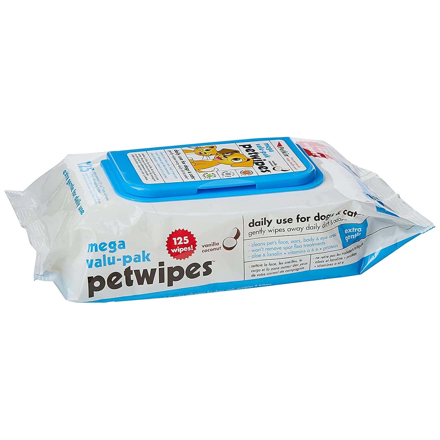 PETKIN PETWIPES MEGA VALUPAK 125 PCS
