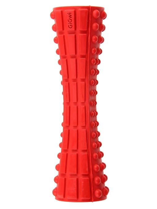 GIGWI JOHNNY STICK EXTRA DURABLE SOLID RUBBER RED M L