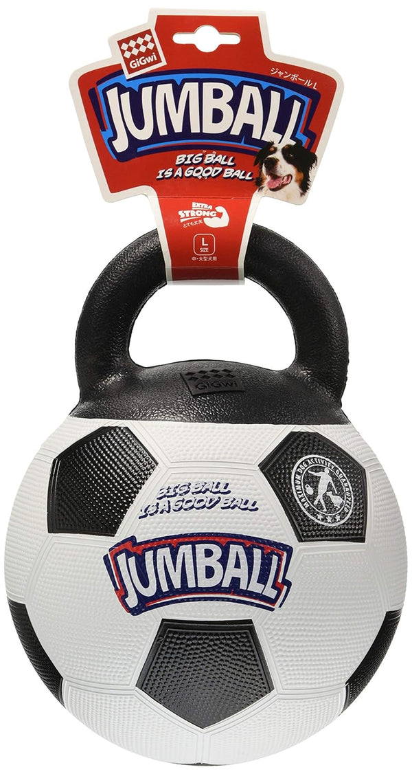 GIGWI SOCCER BALL WITH RUBBER HANDLE JUMBBALL BLACK WHITE