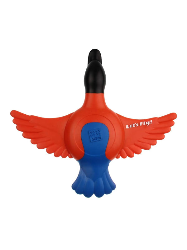 6736 LETS FLY DUCK WITH SQUEAKER TPR ORANGE BLUE