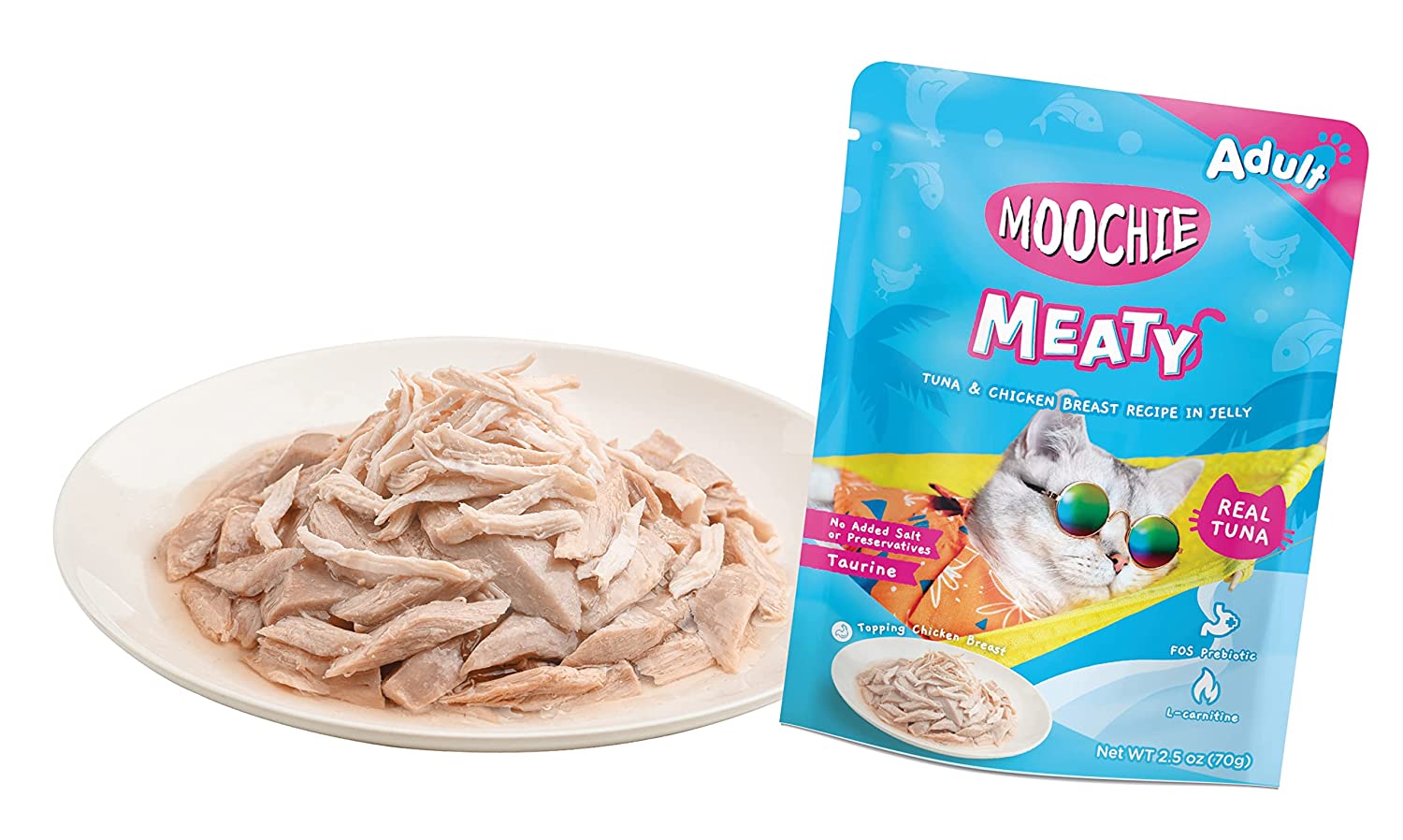 MOOCHIE MEATY ADULT TUNA AND CHICKEN BREAST 70G