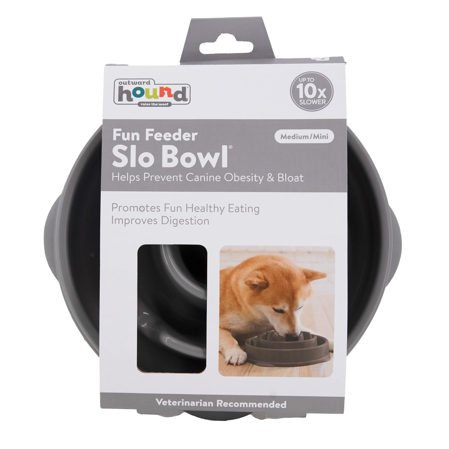 FUN FEEDER SLOW BOWL SLOW FEEDER DOG BOWL MEDIUM 22.2CM