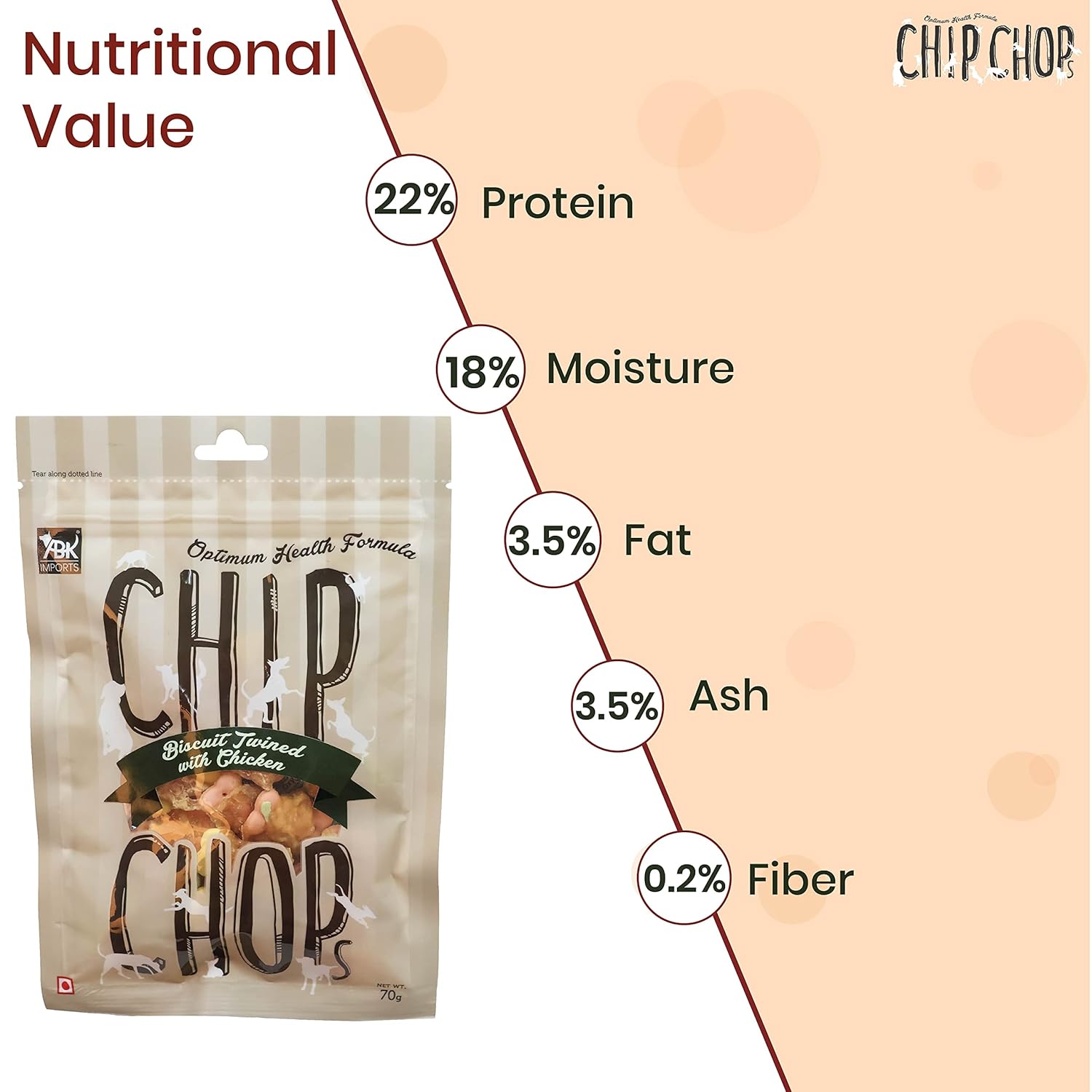 CHIP CHOPS BISCUIT TWINED WITH CHICKEN 250G