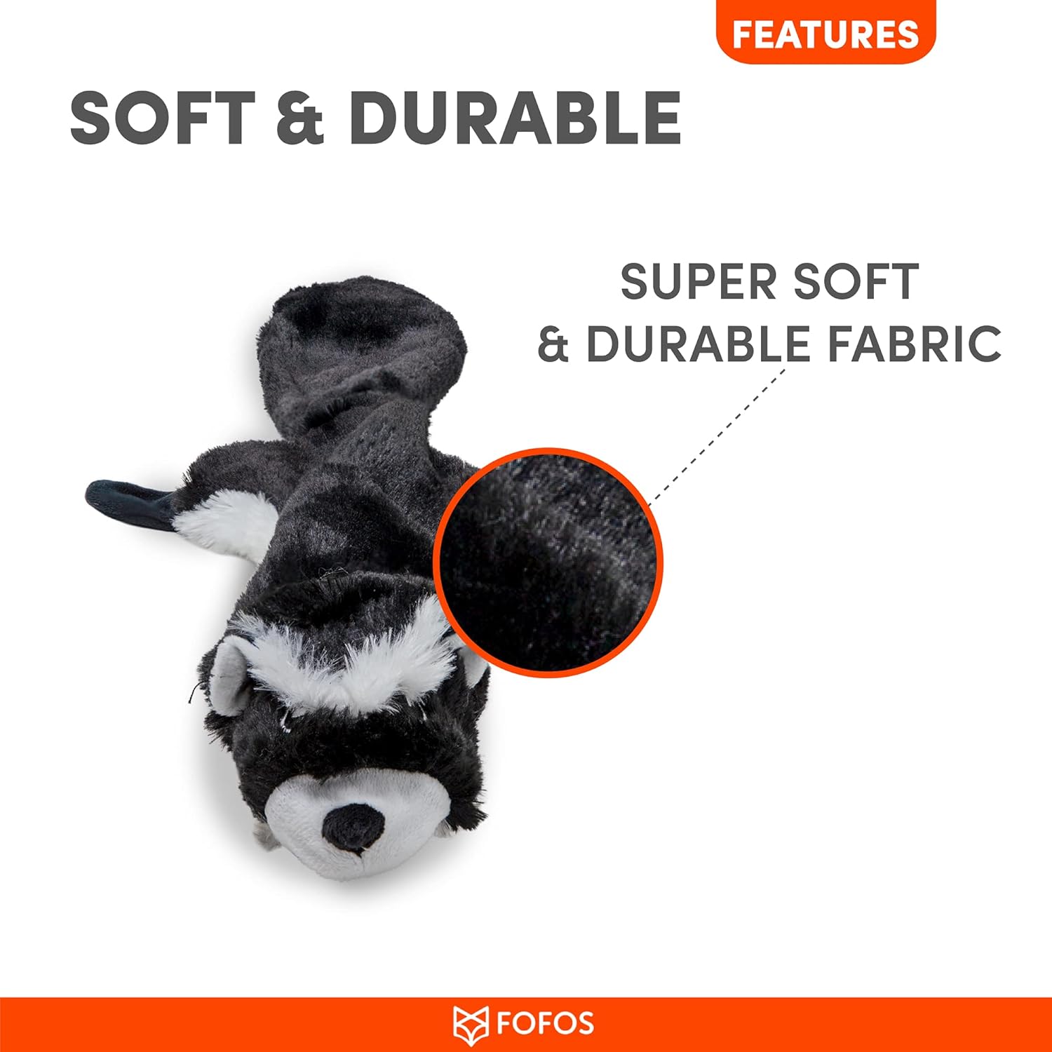 BARKBUTLER FOFOS DOG TOY SKINNEEZ SKUNK