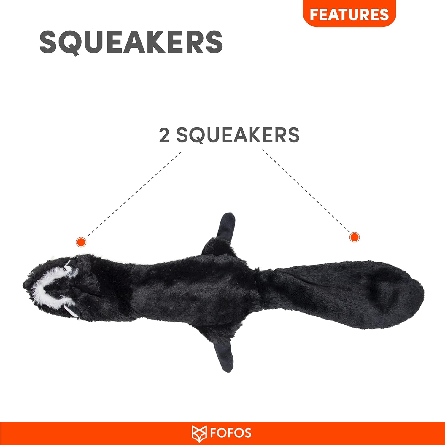 BARKBUTLER FOFOS DOG TOY SKINNEEZ SKUNK