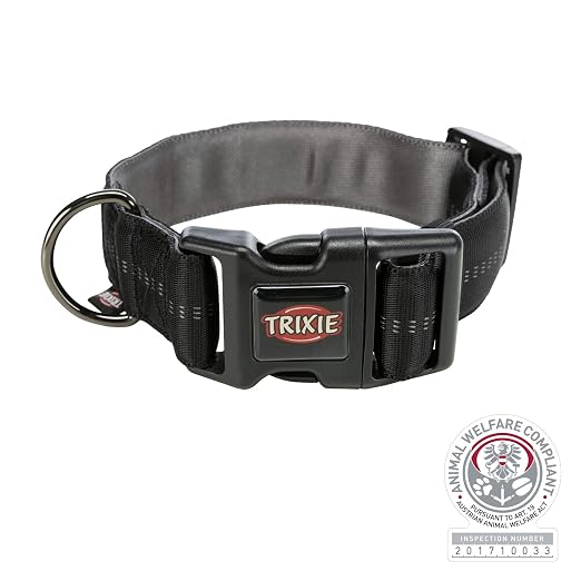 TRIXIE SOFTLINE ELEGANCE EXTRAWIDE COLLAR L XL 55 70CM 38MM BLACK GRAPHITE