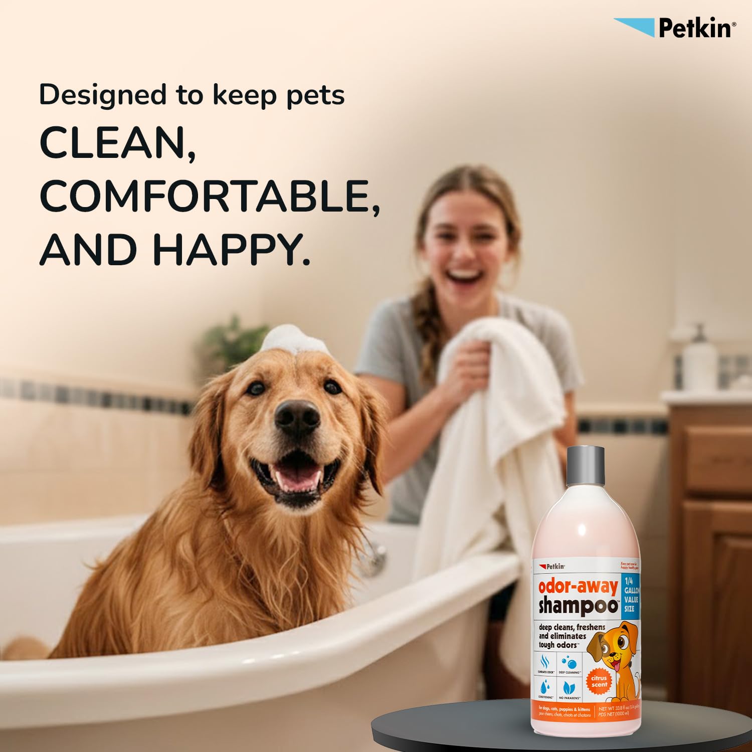 PETKIN ODOR AWAY SHAMPOO 1000ML