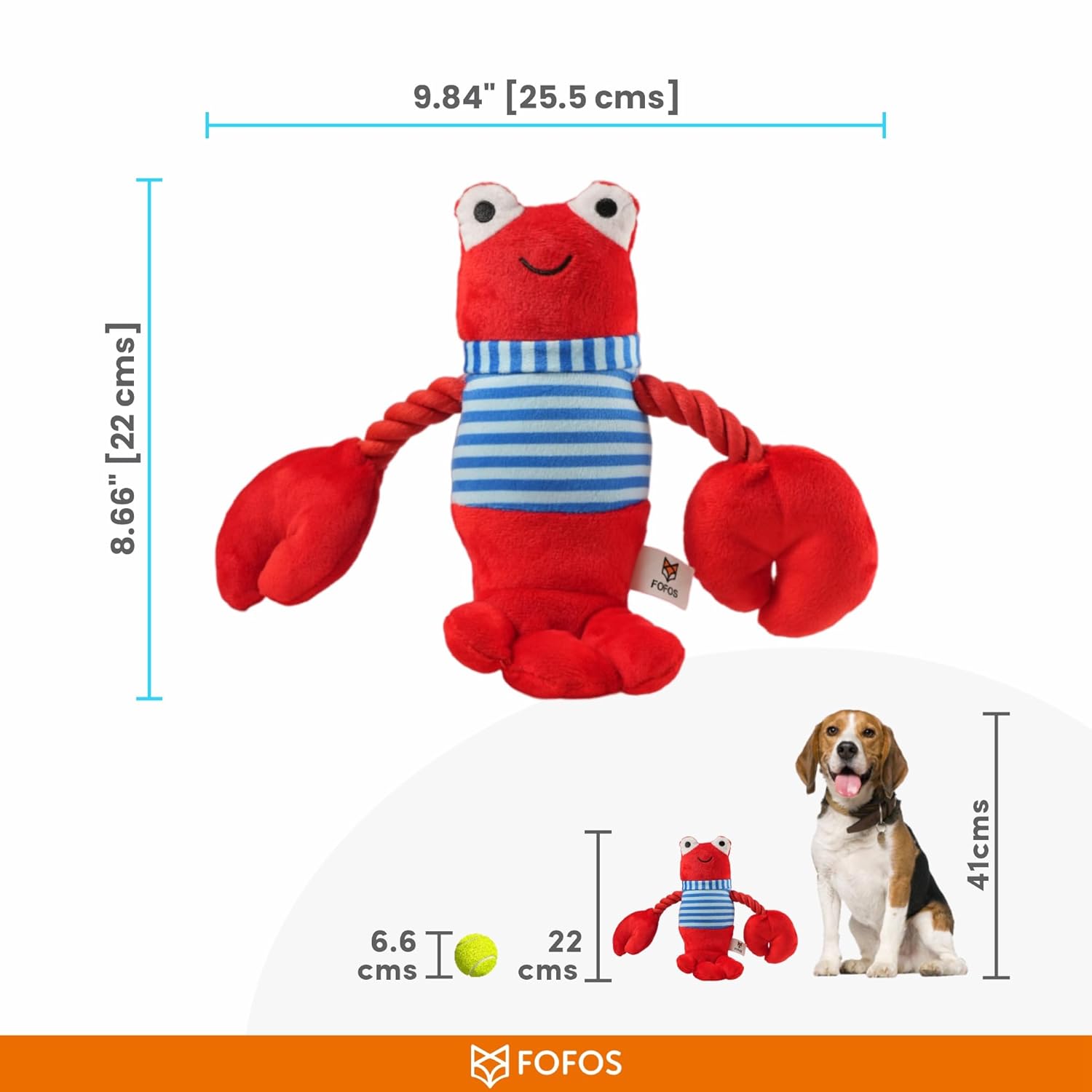 FOFOS DURABLE DOG CHEW TOY LOBSTER