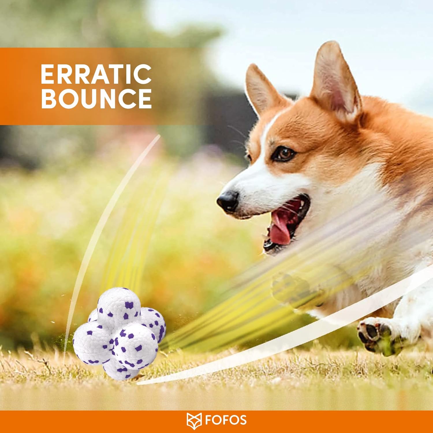 BARKBUTLER FOFOS SUPER BOUNCE BALL S WHITE PURPLE