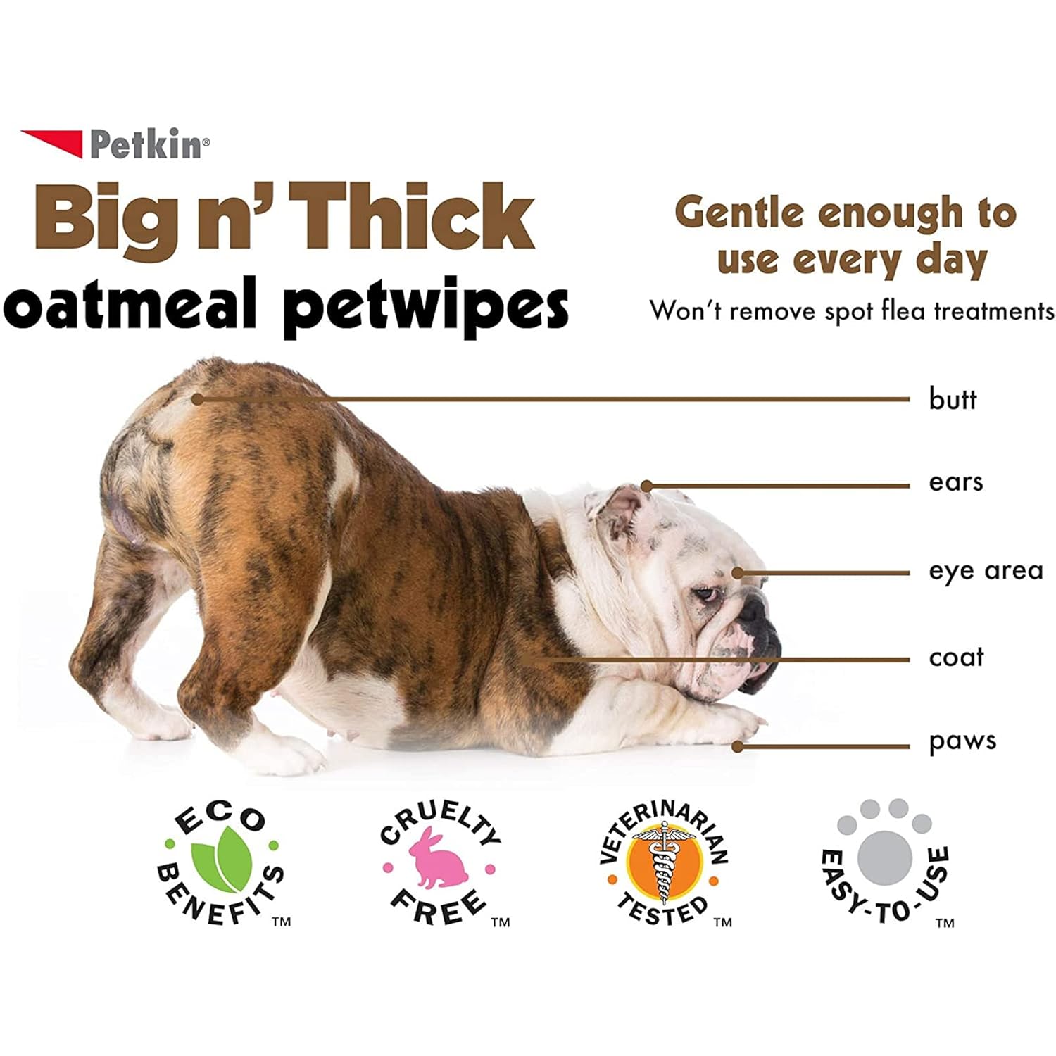 BIG N THICK OATMEAL PETWIPES 100 WIPES