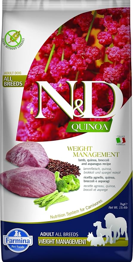 FARMINA N AND D QUINOA DOG WEIGHT MANAGEMENT LAMB ADULT 7 KG