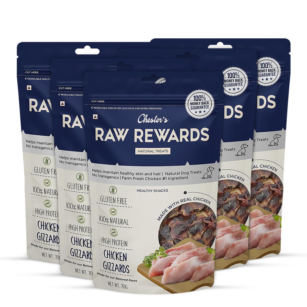 CHESTER RAW REWARD CHICKEN GIZZARDS 50G