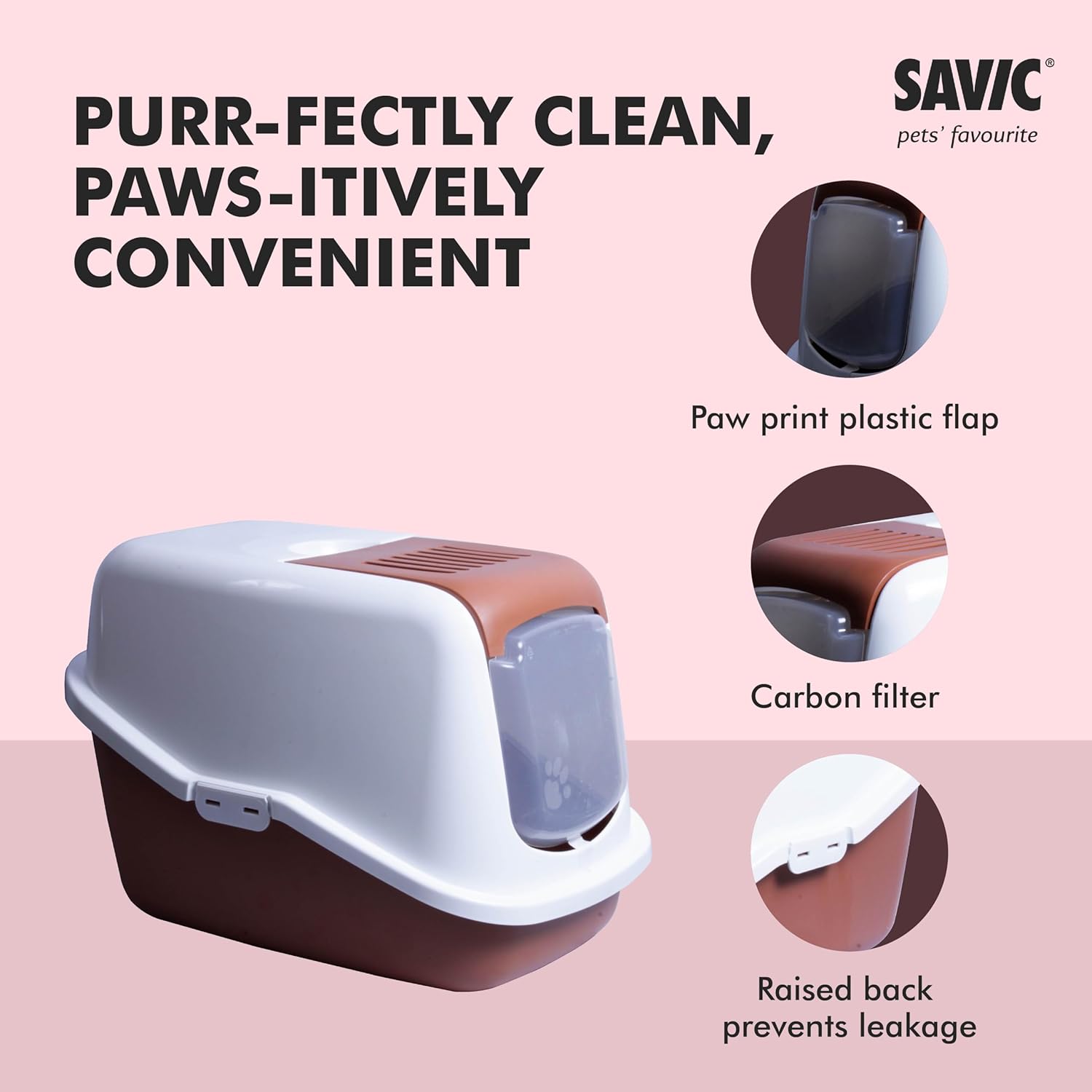 NESTOR CAT TOILET HOME 22X15X15 NORDIC BROWN