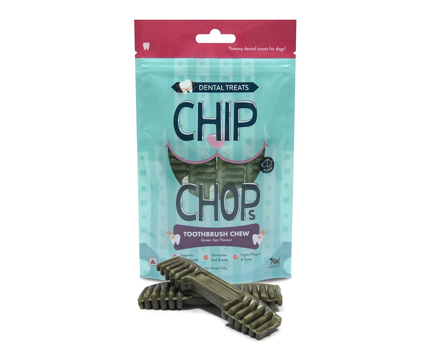 CHIP CHOPS TOOTHBRUSH CHEWGREEN TEA FLAVOR