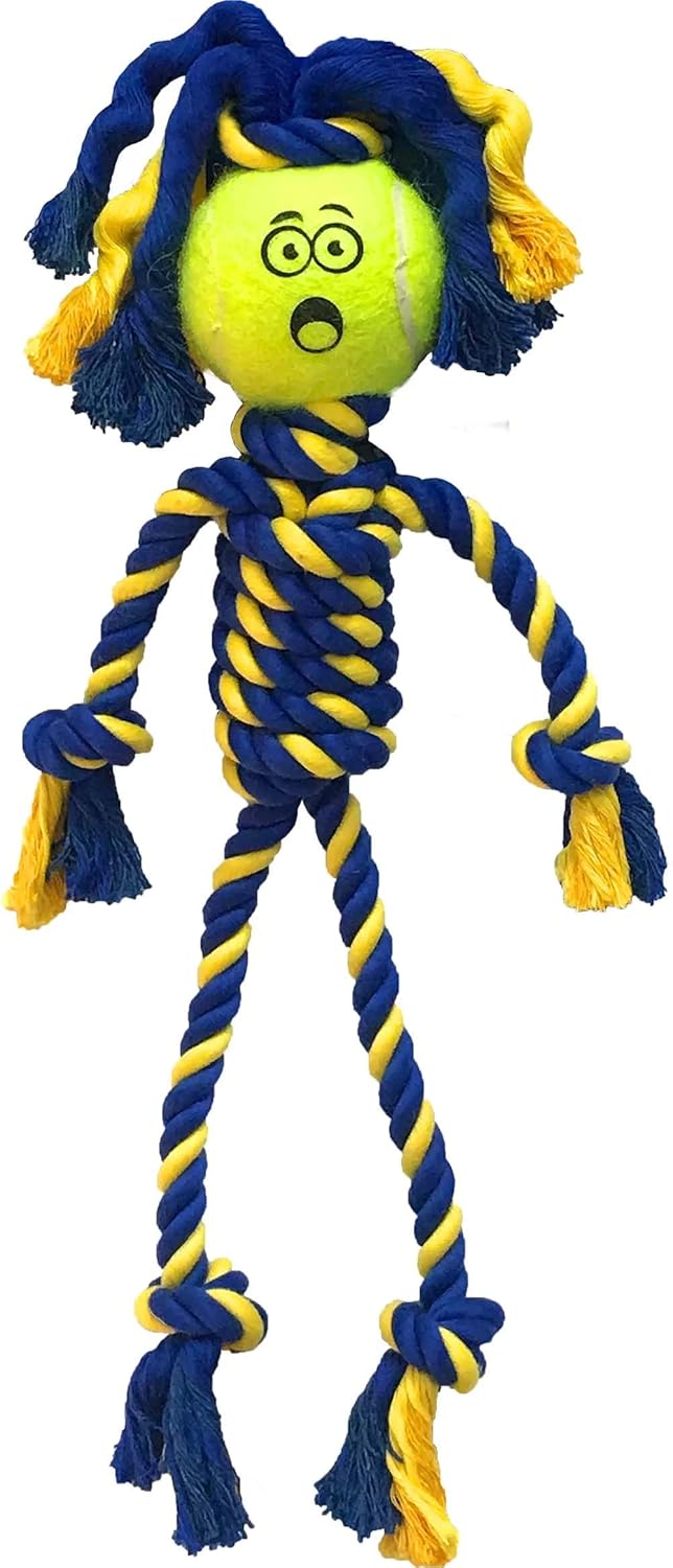 BRAIDED ROPE MEDIUM RASTA MAN WITH TENNIS BALL