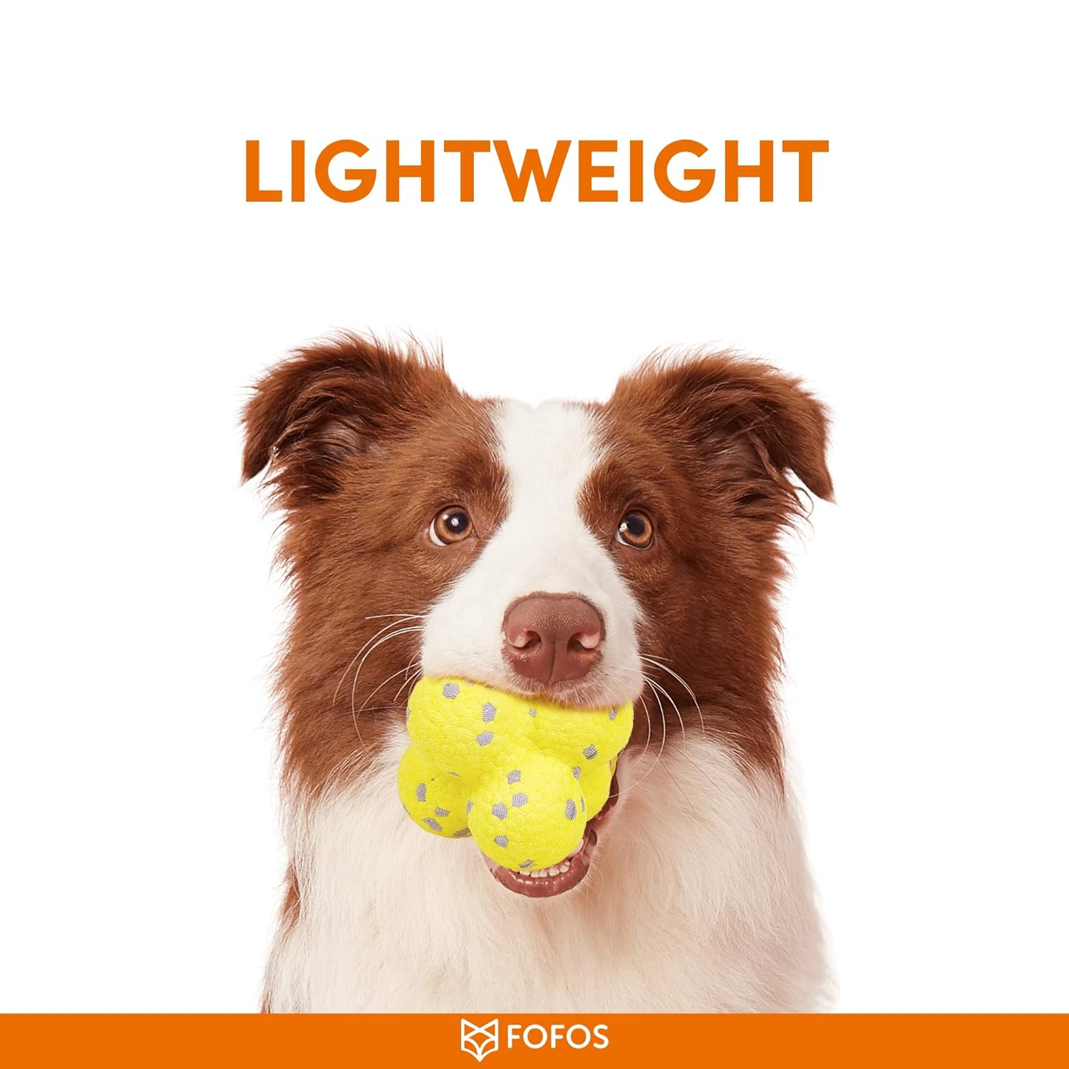 BARKBUTLER FOFOS ULTRA DURABLE DOG BALL YELLOW GREY