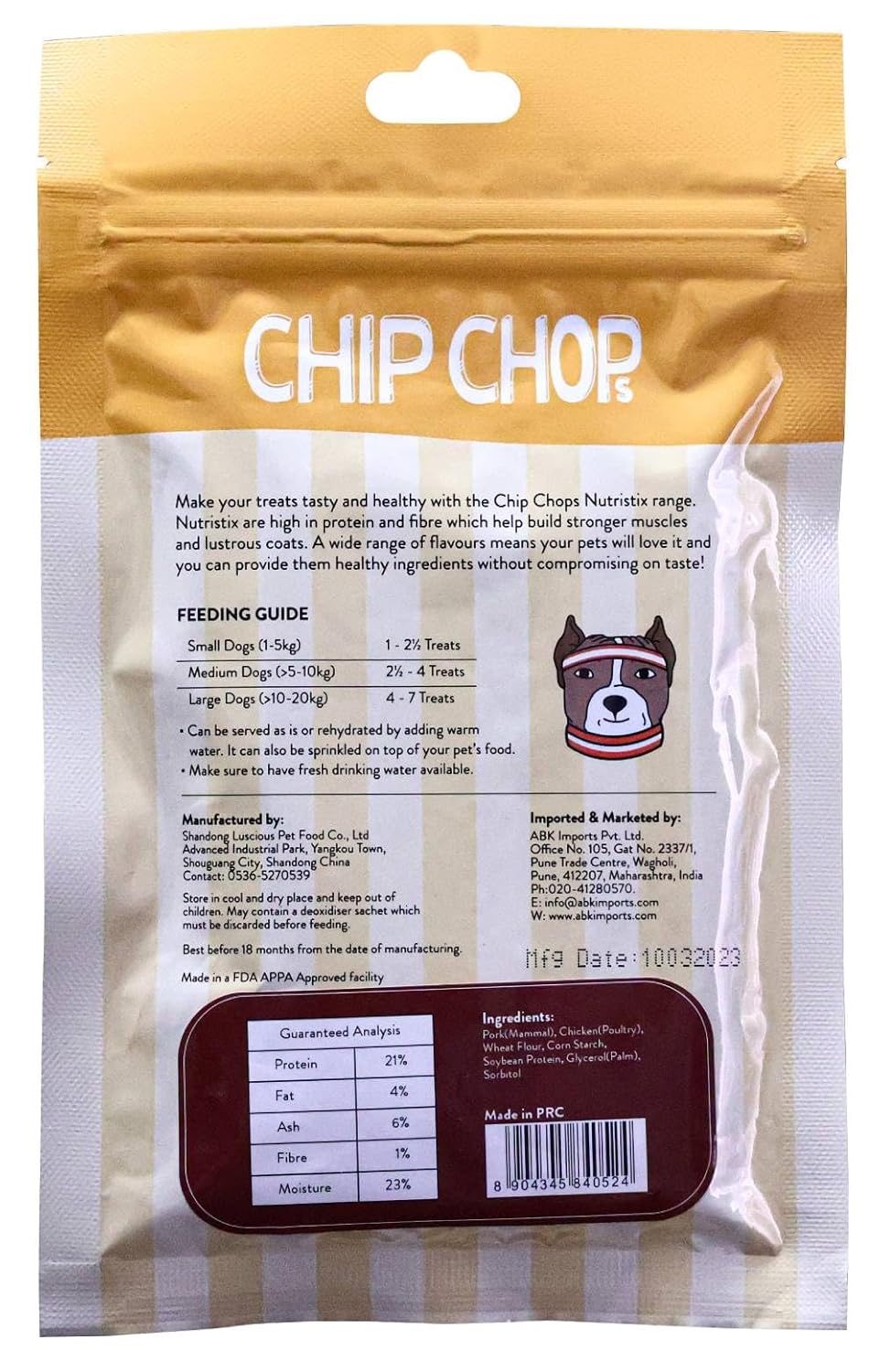 CHIP CHOPS NUTRISTIX BACON 70G