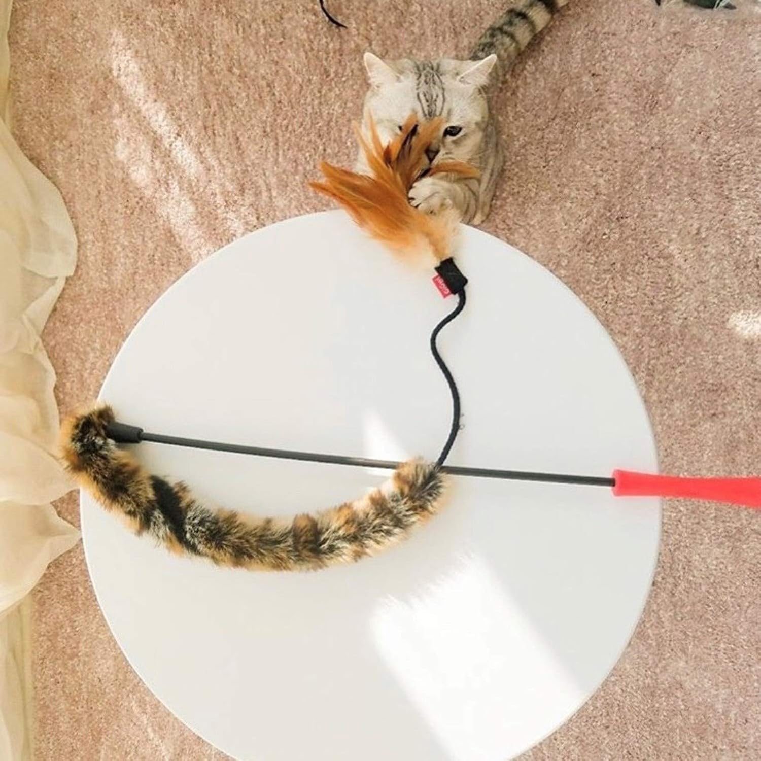 GIGWI FEATHER TEASER CATWAND PLUSH TAIL