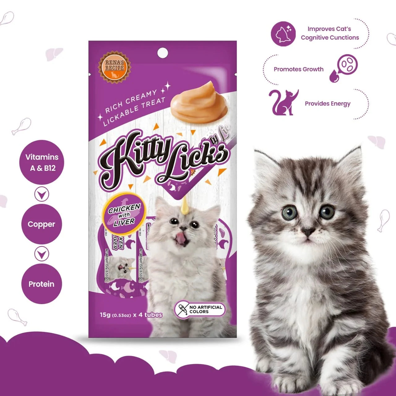 RENA KITTY LICKS CHICKEN WITH LIVER FLAVOR PACK OF 4