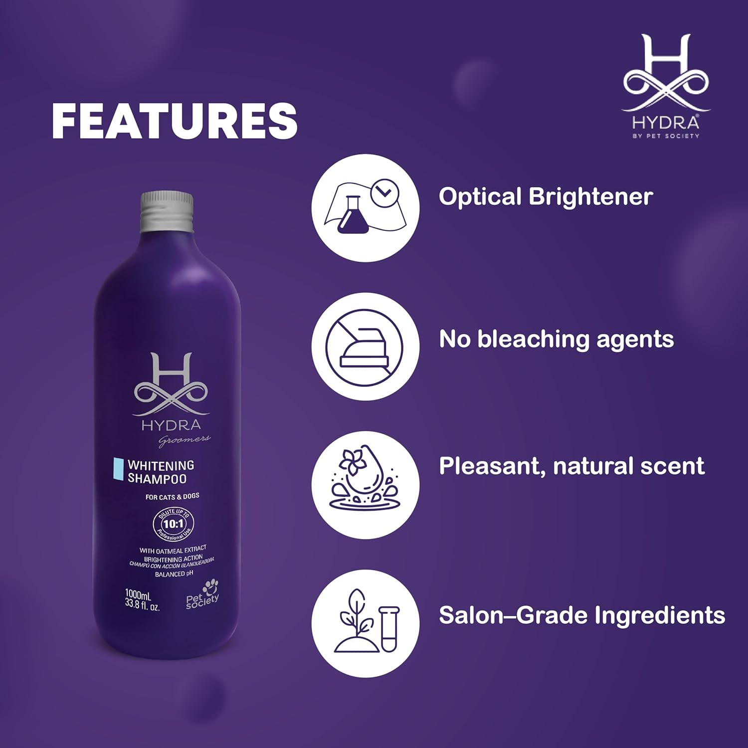 HYDRA GROOMERS WHITENING SHAMPOO 1 LITRE