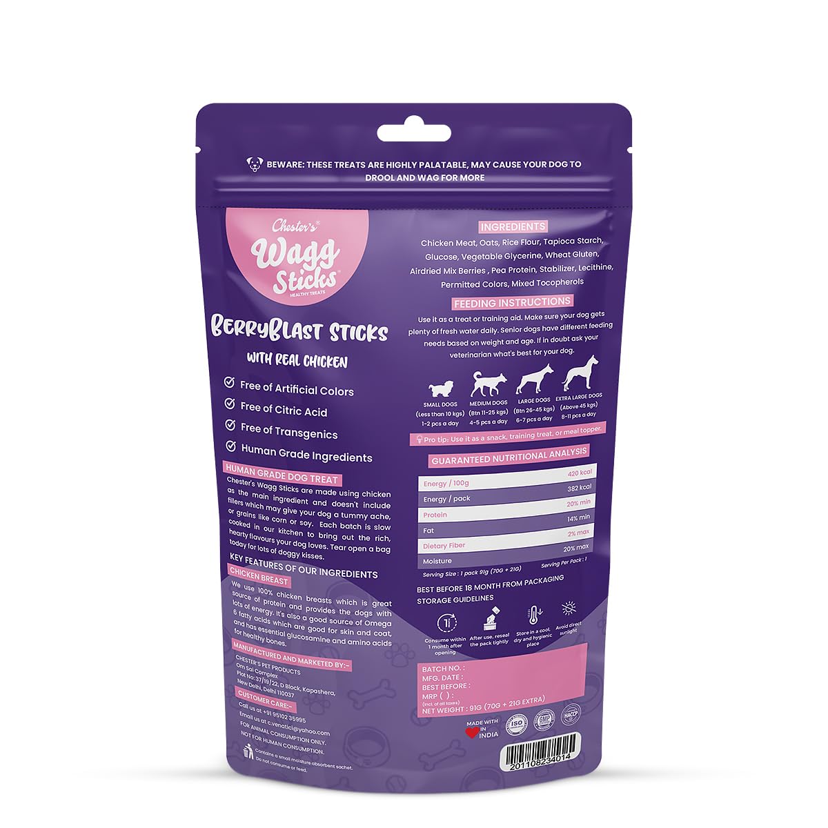 CHESTER WAGG STICKS BERRYBLAST 70G