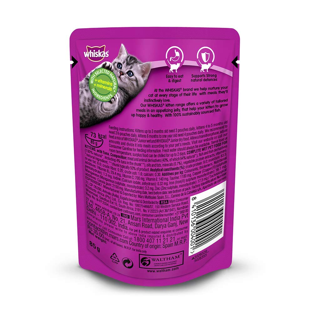 WHISKAS KITTEN JELLY WITH TUNA 85G