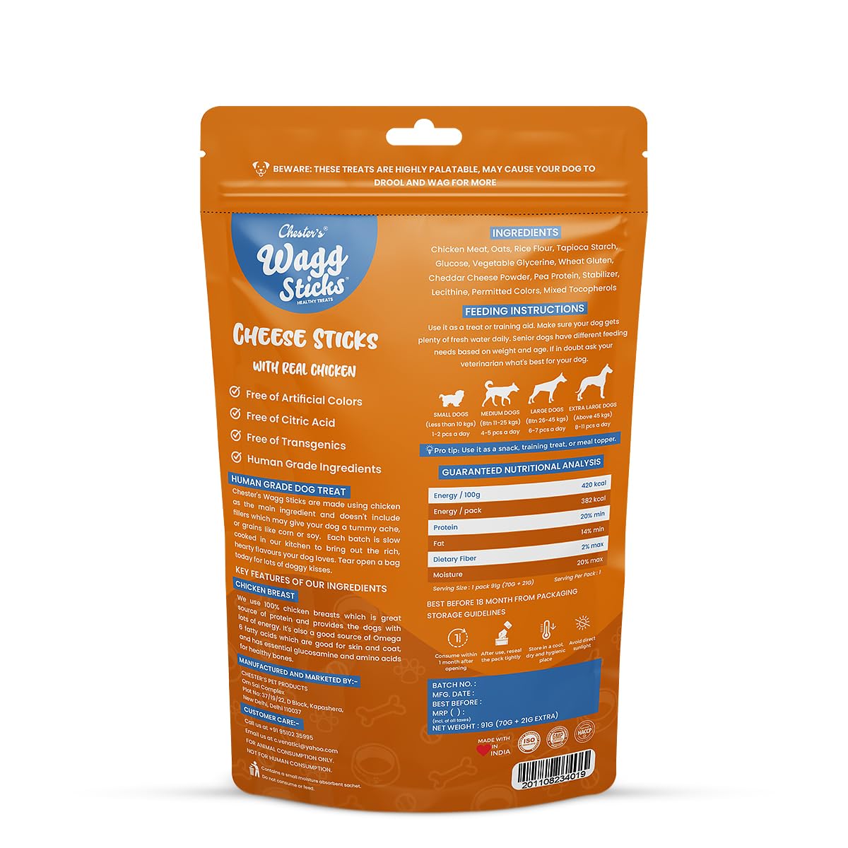 CHESTER WAGG STICKS CHEESE 70G
