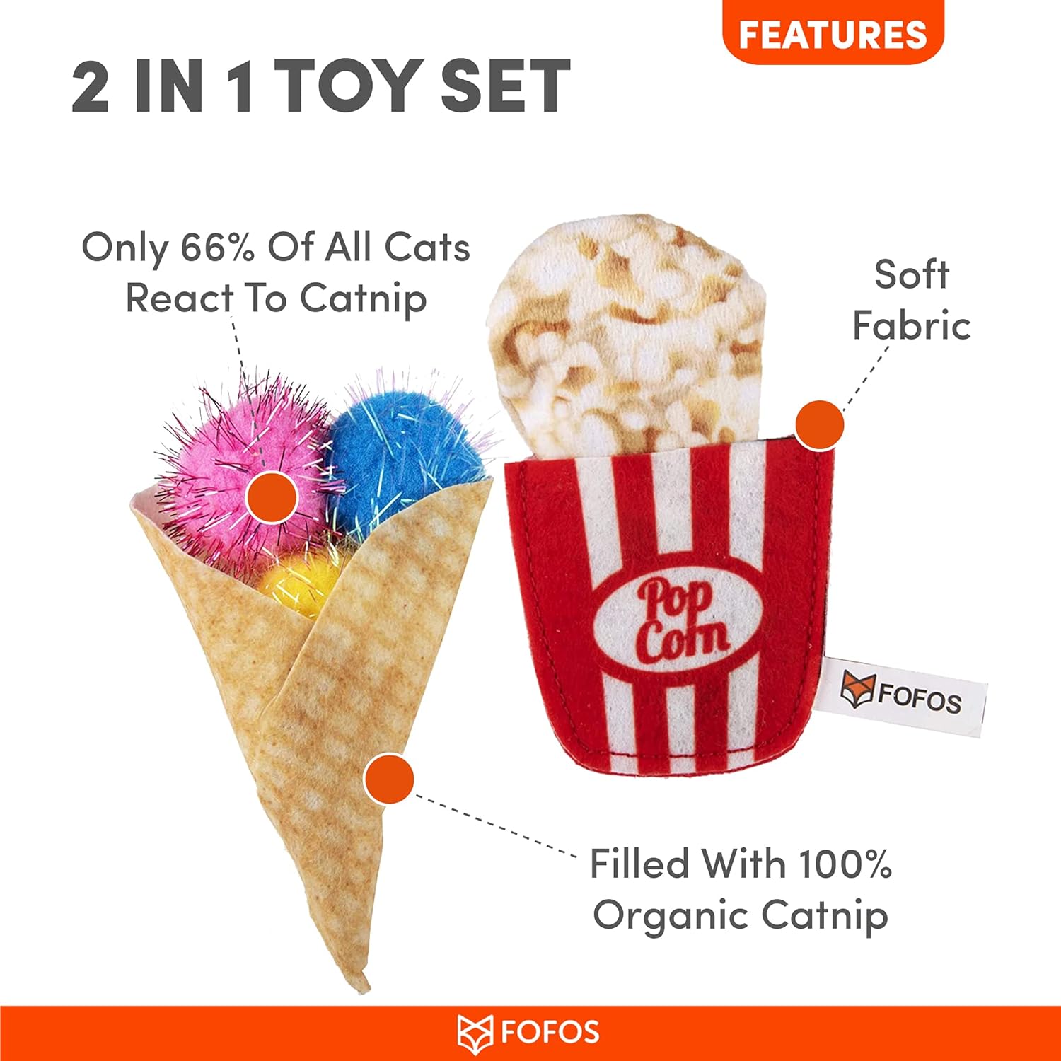 BARKBUTLER FOFOS YUMMY DIETPOPCORN AND CONE