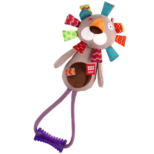 GIGWI PLUSH FRIENDZ JOHNNY STICK TUG LION M L
