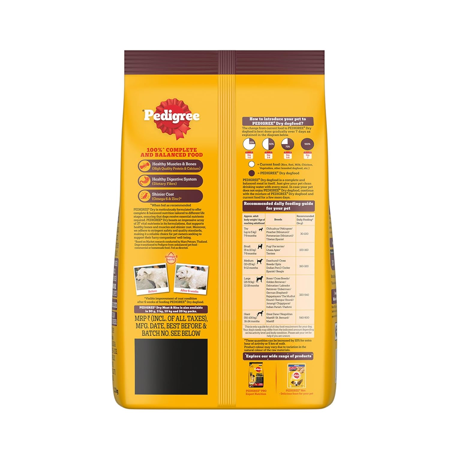 PEDIGREE ADULT MEAT AND RICE 20KG