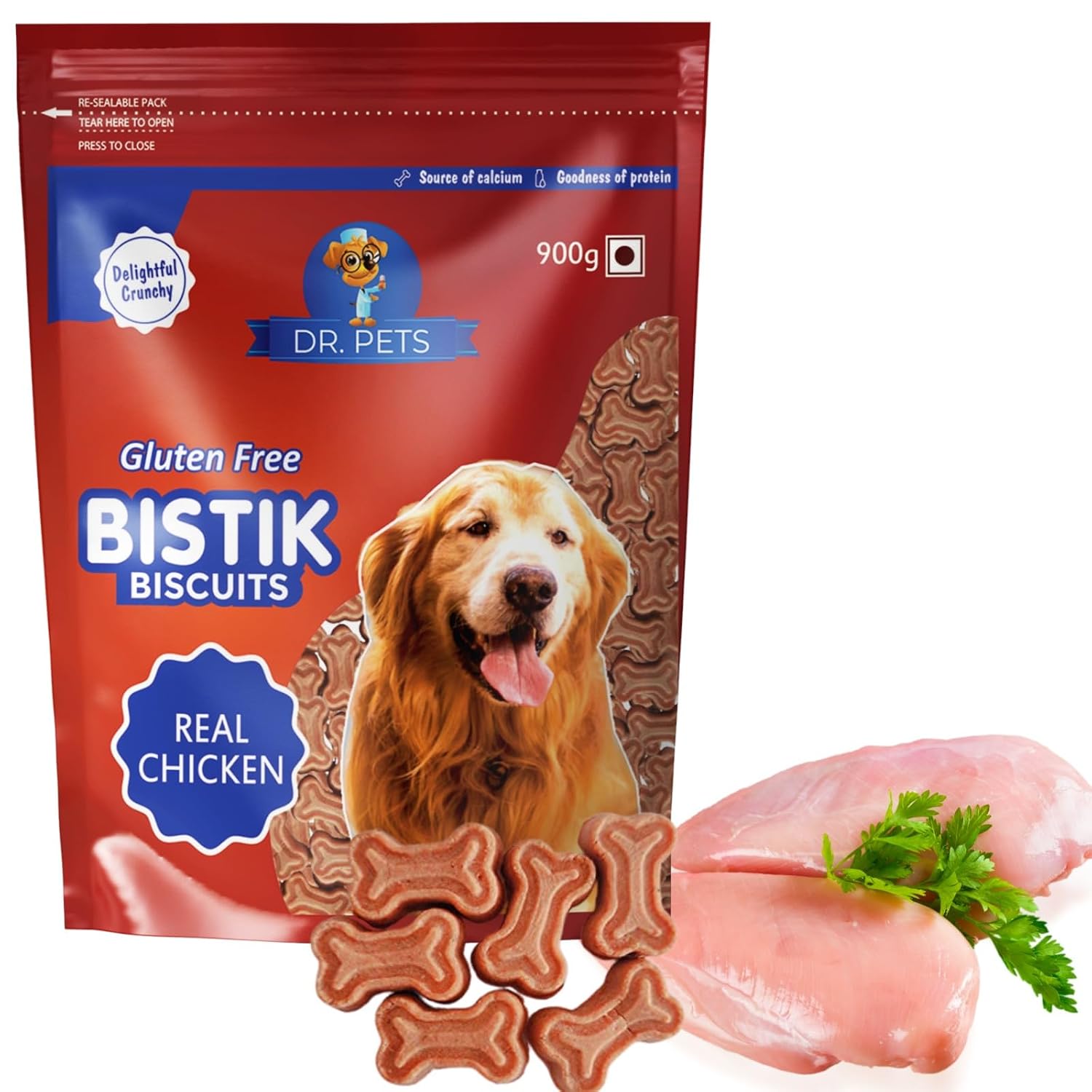 DR PET BISTIK REAL CHICKEN 900GM