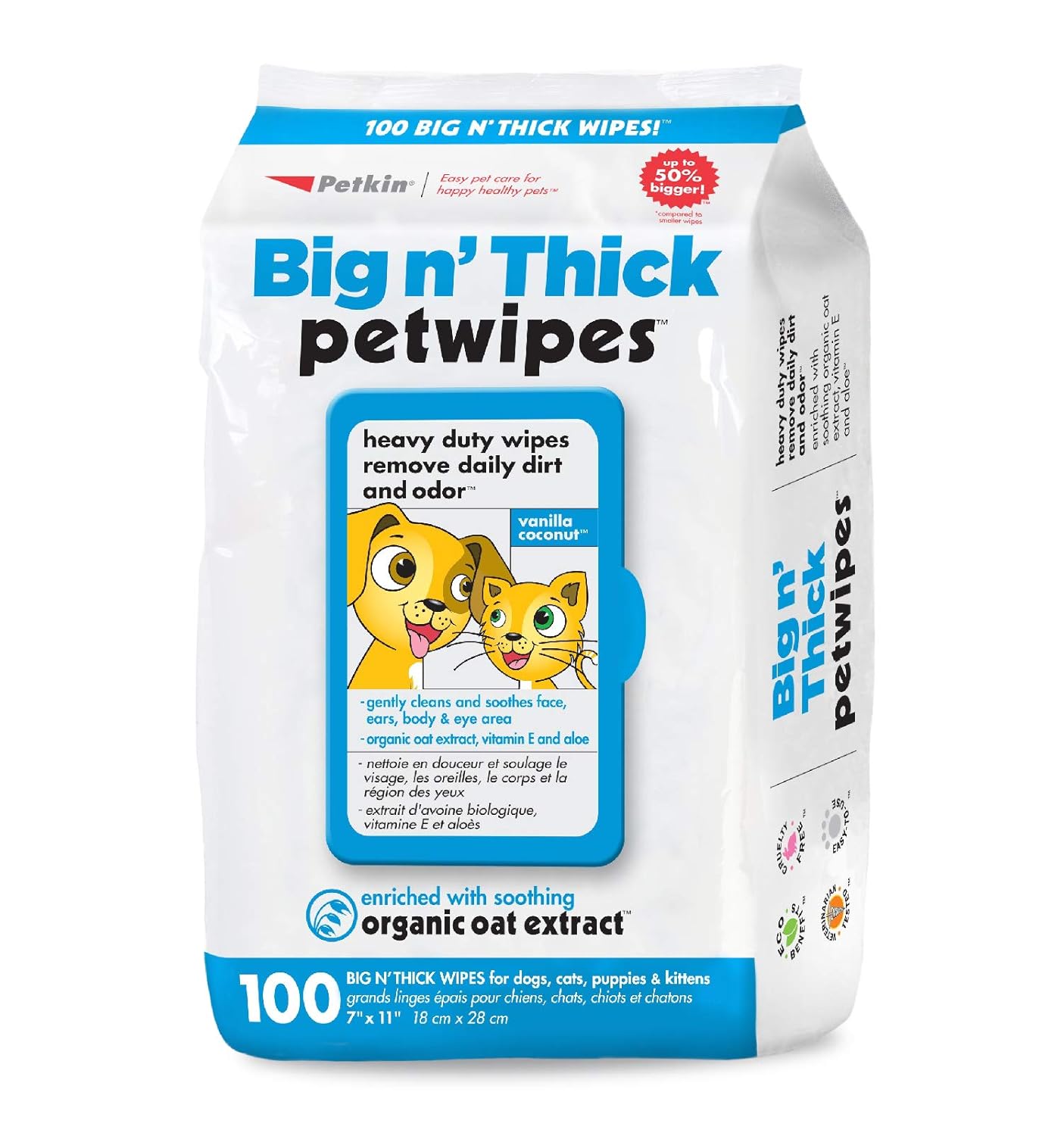 BIG N THICK PETWIPES 100 WIPES