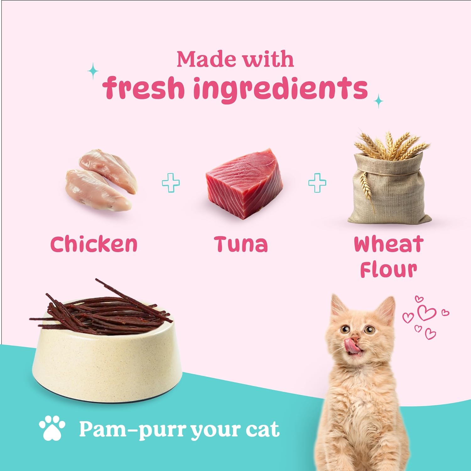 BASIL PURRFECT TUNA AND CHICKEN DENTAL STICKS FOR CAT 44GM